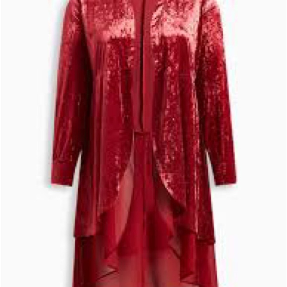 NWOT - Torrid chiffon velvet duster. Size M/L (10). Torrid size 00. - Picture 4 of 12